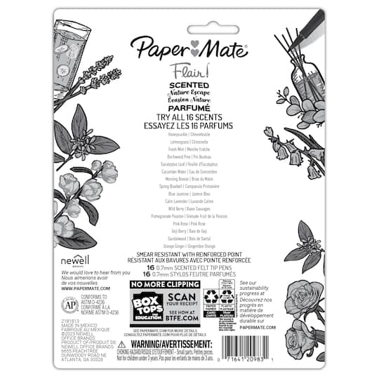 Paper Mate® Flair!® 0.7mm Medium Point Nature Escape Scented Felt Tip Pens
